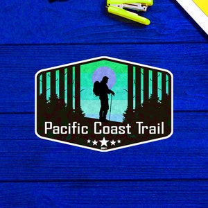 Pacific Coast Trail California Oregon Washington Hiking Sticker 3.75&quot;