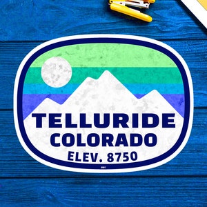 Skifahren Telluride Colorado Aufkleber 3,6 &quot;x 2,75&quot; Snowboarding Ski