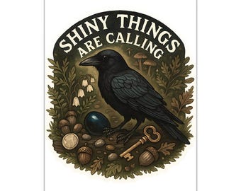 Crowcore Shiny Things Are Calling Trinkets Crow Core Magnet