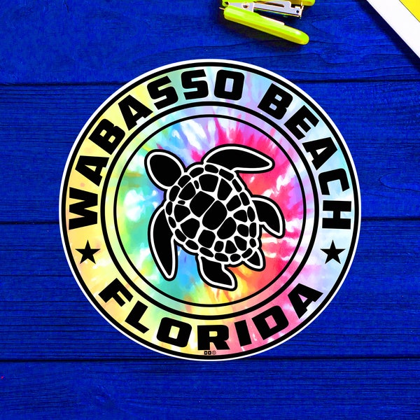 Wabasso Beach Florida Beach Sticker Decal 3" Vinyl Sea Turtle