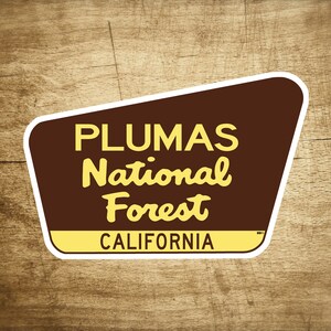 Plumas National Forest Calcomanía Pegatina 3.75" California Sign
