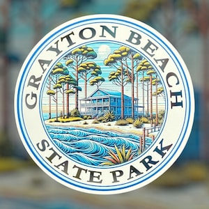 Grayton Beach Florida Sticker Decal Travel Beach Souvenir Gift 3.5&quot;