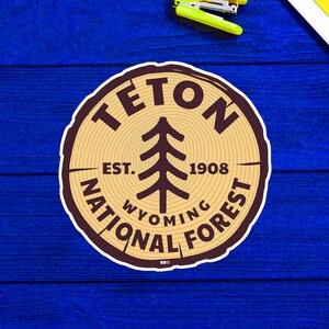 Teton National Forest Decal Sticker Wyoming 3&quot; Vinyl