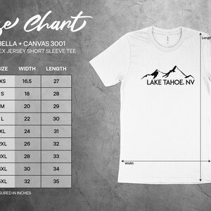 Lake Tahoe NV T-Shirt, Mountain Graphic Tee, Nature Lover's Shirt, Adventure Apparel, Outdoor Enthusiast Gift, Travel Souvenir, Hiking Shirt image 6