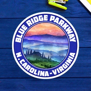 Blue Ridge Parkway 3" Vinyl Decal Sticker North Carolina Virginia Mountains Park Laptop