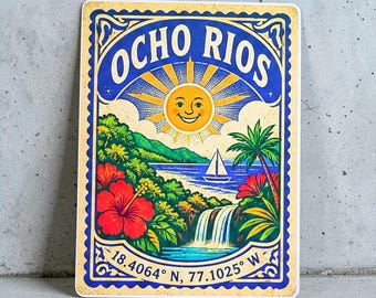 Ocho Rios Jamaica-klistermärke, resesemester, souvenirdekal, tjock vinyl, 6 mil