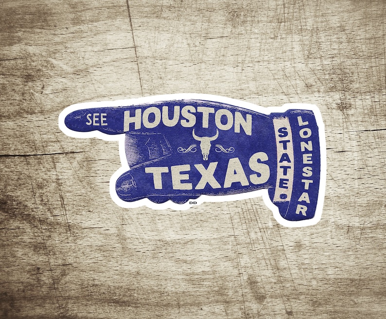 Houston Texas Vintage Travel Sticker Decal 3 7/8 Etsy