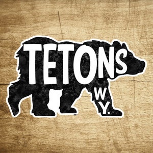 Tetons Bär Aufkleber Aufkleber Wyoming Grand Teton National Park 3,75 "x 2,25"
