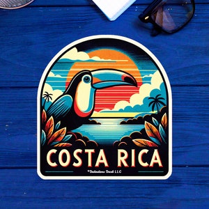 Costa Rica Pura Vida Sticker Decal Vinyl Tropical 3.25&quot; Toucan Souvenir