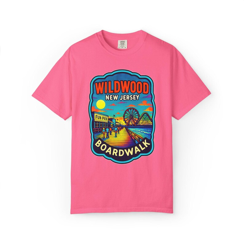 T-shirt Wildwood Boardwalk, T-shirt Summer Beach Vibes, T-shirt rétro unisexe, cadeau Jersey Shore, vêtements amusants pour les vacances image 13