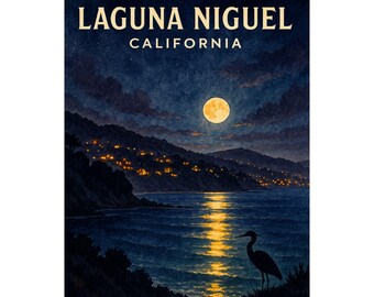 Laguna Nigel Kalifornien på natten Matt Poster | Strand Kustväggkonst