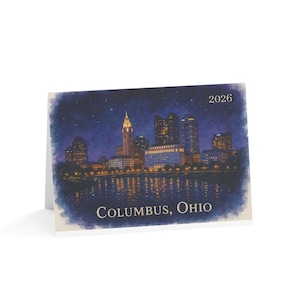 Set di cartoline Columbus Ohio, biglietti di auguri personalizzati con data fronte-retro - Confezione da 10, 30, 50 pezzi, cancelleria, biglietti di auguri, biglietti di auguri, chiocciola