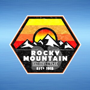 Rocky Mountain National Park Colorado Sticker Mountains Hiking Sticker 3.5&quot; X 2.87&quot;