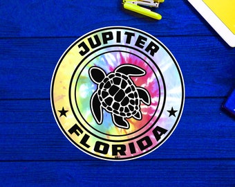 Jupiter Florida Beach Sticker Decal 3" Vinyl Sea Turtle