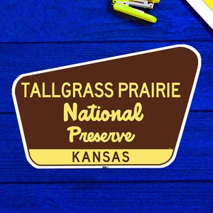 Tallgrass Prairie National Preserve Kansas Decal Sticker 3.75&quot; x 2.5&quot; Vinyl