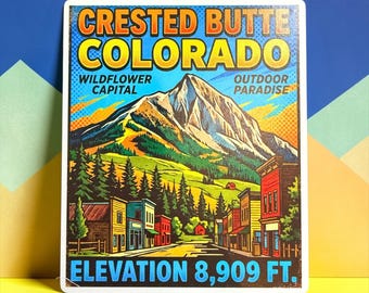 Crested Butte Colorado Skiing Decal Sticker 3.25" Vinyl Laptop Bumper Luggage