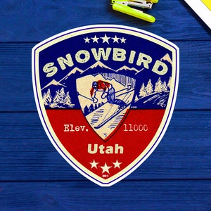 Adesivo de esqui Snowbird Utah, decalque de vinil de 3,25&quot;