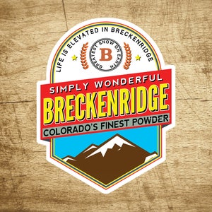 Ski Breckenridge Colorado Decal Sticker  2 7/8&quot; x 3 1/2&quot; Skiing Snowboarding