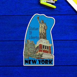 Statue Of Liberty New York Vintage Style Sticker 4&quot;
