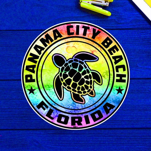Panama City Beach Florida Beach Sticker Decal 3" Vinyl Sea Turtle