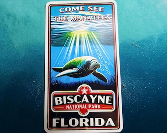 Biscayne National Park Sticker Decal 2.1" x 3.8" Vinyl Manatee