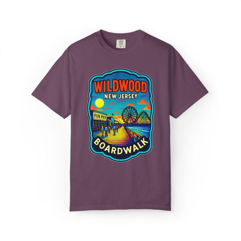 T-shirt Wildwood Boardwalk, T-shirt Summer Beach Vibes, T-shirt rétro unisexe, cadeau Jersey Shore, vêtements amusants pour les vacances image 14