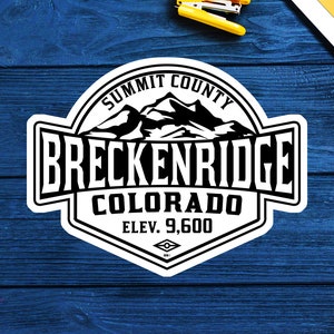 Skiing Breckenridge Colorado Decal Sticker 3.9&quot; x 3&quot; Hiking Snowboarding Ski