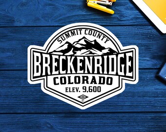 Calcomanía de esquí de Breckenridge, Colorado, 9,9 x 7,6 cm, senderismo, snowboard, esquí