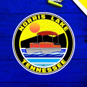 Norris Lake Tennessee Boat Decal Sticker 3&quot; x 3&quot; Laptop Bumper