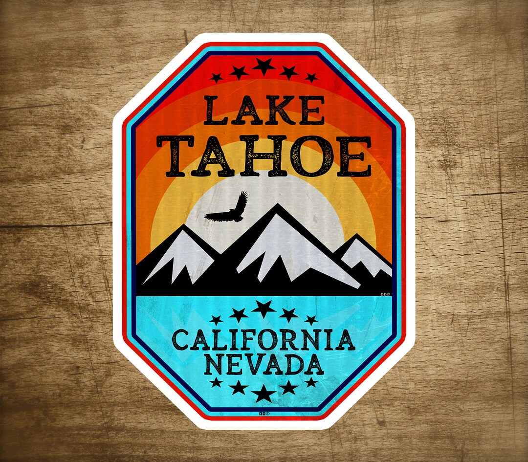Lake Tahoe Aufkleber 3,75 X 2,5 Zoll – Buntes Design Für Skifahren, Bootfahren Und Seen-Liebhaber