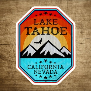 Adesivo decalcomania Lago Tahoe California Nevada 2,75&quot; X 3,75&quot; Sci Laghi Nautica Lucido