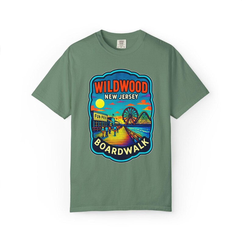 T-shirt Wildwood Boardwalk, T-shirt Summer Beach Vibes, T-shirt rétro unisexe, cadeau Jersey Shore, vêtements amusants pour les vacances image 6
