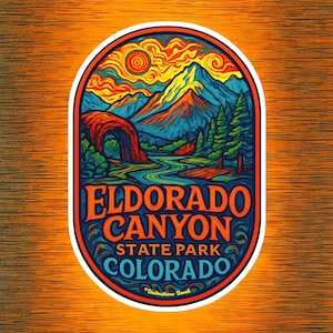 Calcomanía del Parque Estatal Eldorado Canyon, 7,6 cm o 10,2 cm de alto, vinilo, recuerdo de viaje, regalo, hecha en EE. UU.