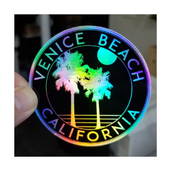 Venice Beach California 3" Sticker Decal Hologram Surfing Vinyl Holographic