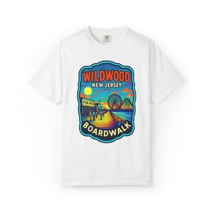 T-shirt Wildwood Boardwalk, T-shirt Summer Beach Vibes, T-shirt rétro unisexe, cadeau Jersey Shore, vêtements amusants pour les vacances image 2