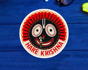 Hare Krishna Vinyl Decal Sticker 3' to 5" Vintage Style Souvenir For Fans