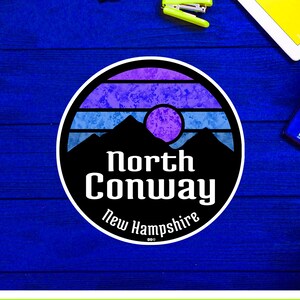 Ski North Conway New Hampshire Skiing Hiking Camping Biking Bike Sticker 3&quot;