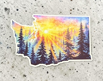 Washington State Travel Sticker 3.5" x 2.25" Vacation Souvenir Decal