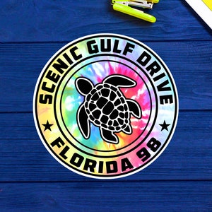 Scenic Gulf Drive Highway 98 Destin 3&quot; Beach Florida Palms Panhandle Emerald Coast Miramar Beach Sea Turtle
