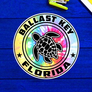 Calcomanía de vinilo de 3" para playa de Ballast Key, Florida