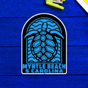 Myrtle Beach South Carolina Beach Sea Turtle Sticker 4"