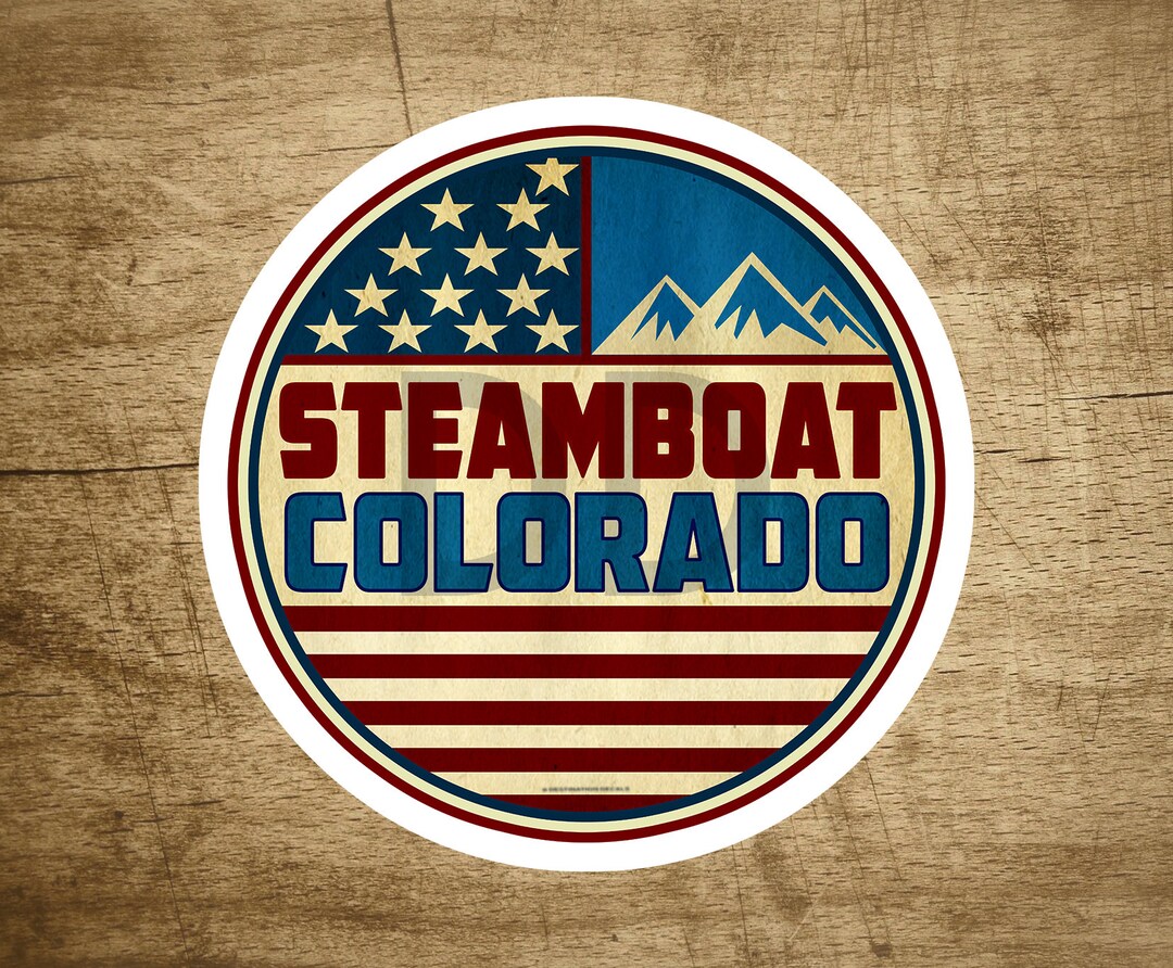 Steamboat Springs Colorado Skiing Mountains Stars and Stripes Decal ...