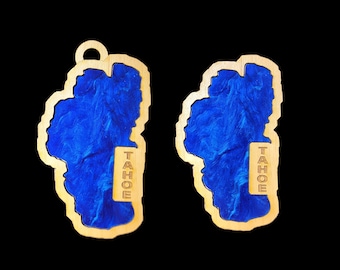 Lake Tahoe California Ornament Cherry Wood  And Acrylic Christmas Personalized, Or Custom Cherry  Magnet. Made In USA Gift. 4" High