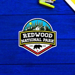 Redwood National Park California Sticker 3.9&quot; Hiking Hike Decal