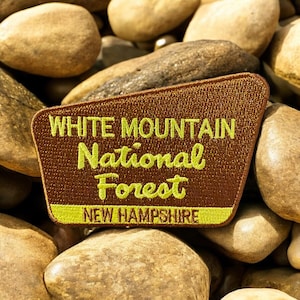 White Mountain National Forest Patch Embroidered 3.75" x 2.5" New Hampshire Iron On Or Sew On NEW