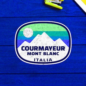 Ski Courmayeur Italien Ski Mont Blanc Italia Matterhorn Aufkleber 3.9 &quot;