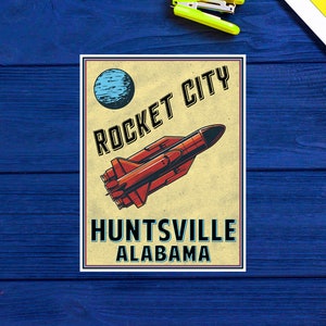 Decalcomania dell'autoadesivo di Huntsville Alabama Rocket City 3,9"