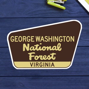 Calcomanía del Bosque Nacional George Washington, vinilo Virginia de 3,75 "x 2,5"