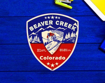 Beaver Creek Colorado Skiing Ski Mountains Skier Sticker 3.25"