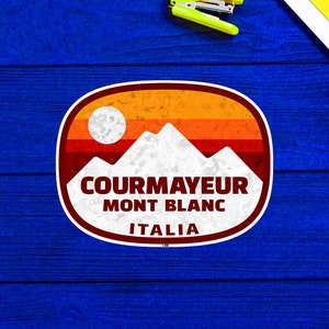 Ski Courmayeur Italien Ski Mont Blanc Italia Matterhorn Aufkleber 3.9 &quot;